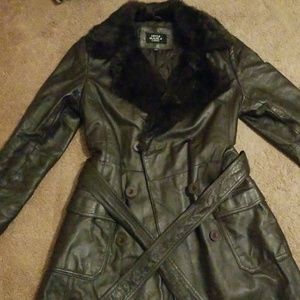 Vintage fur trench coat